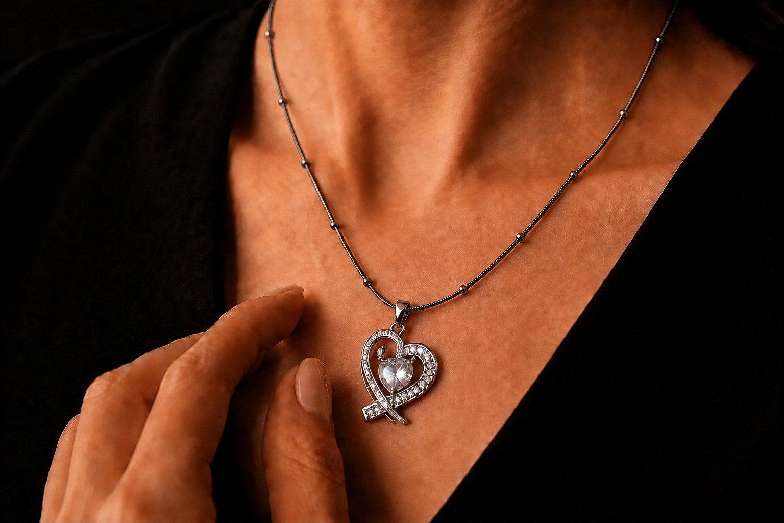 گردنبند قلب عشق بی‌نهایت – Heart Infinity Necklace