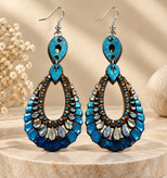 گوشواره چوبی طرح کاشی